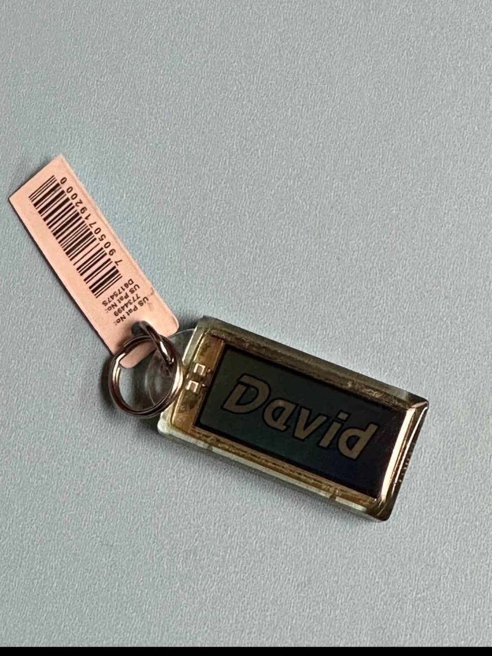 Flashing light Personalized 'David' Metal Keychain
